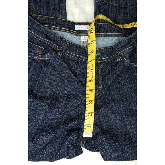 Tommy Hilfiger Luy Luy Cropped Jeans Capris Black/Blue Wide Leg Size 9 - Picture 5 of 10
